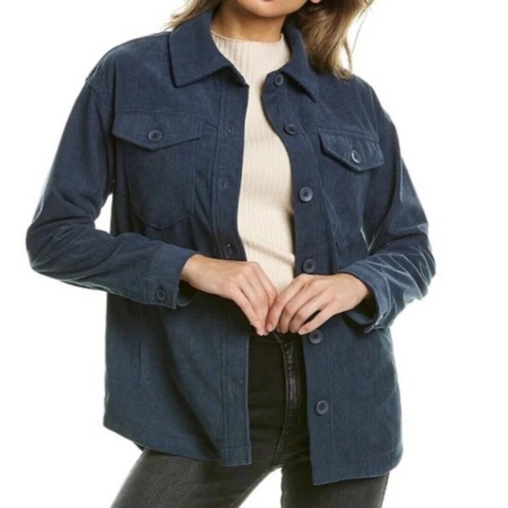 Anthropologie Avec Les Filles Women's ‎ Blue Corduroy Oversized Shacket- S